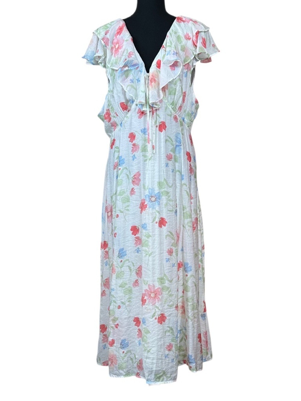 Old Navy Floral Ruffle Sleeve Midi Dress Size XXL - Picture 1 of 9